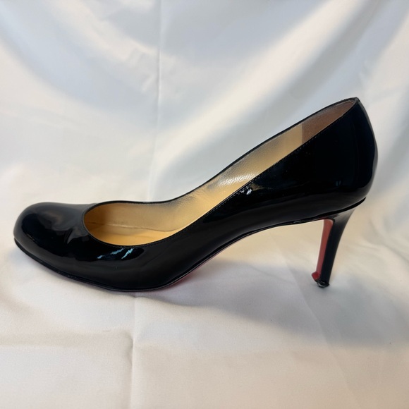 Christian Louboutin Simple Pump 70 Black Patent Calf Leather Pumps Red Bottoms - Picture 8 of 14